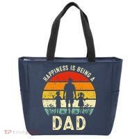 Happiness Is Being A Dad Father's Day Retro Sunset Tote Bag thumb 0