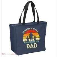 Happiness Is Being A Dad Father's Day Retro Sunset Tote Bag thumb 2