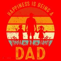 Happiness Is Being A Dad Father's Day Retro Sunset Santa Hat thumb 1
