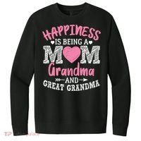 Happiness Is Being A Mom Grandma And Great Grandma Great Gift V.I.T. Fleece Crew Sweatshirt thumb 0
