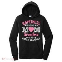 Happiness Is Being A Mom Grandma And Great Grandma Great Gift Women's Hoodie thumb 0