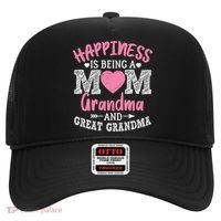 Happiness Is Being A Mom Grandma And Great Grandma Great Gift Hat thumb 0