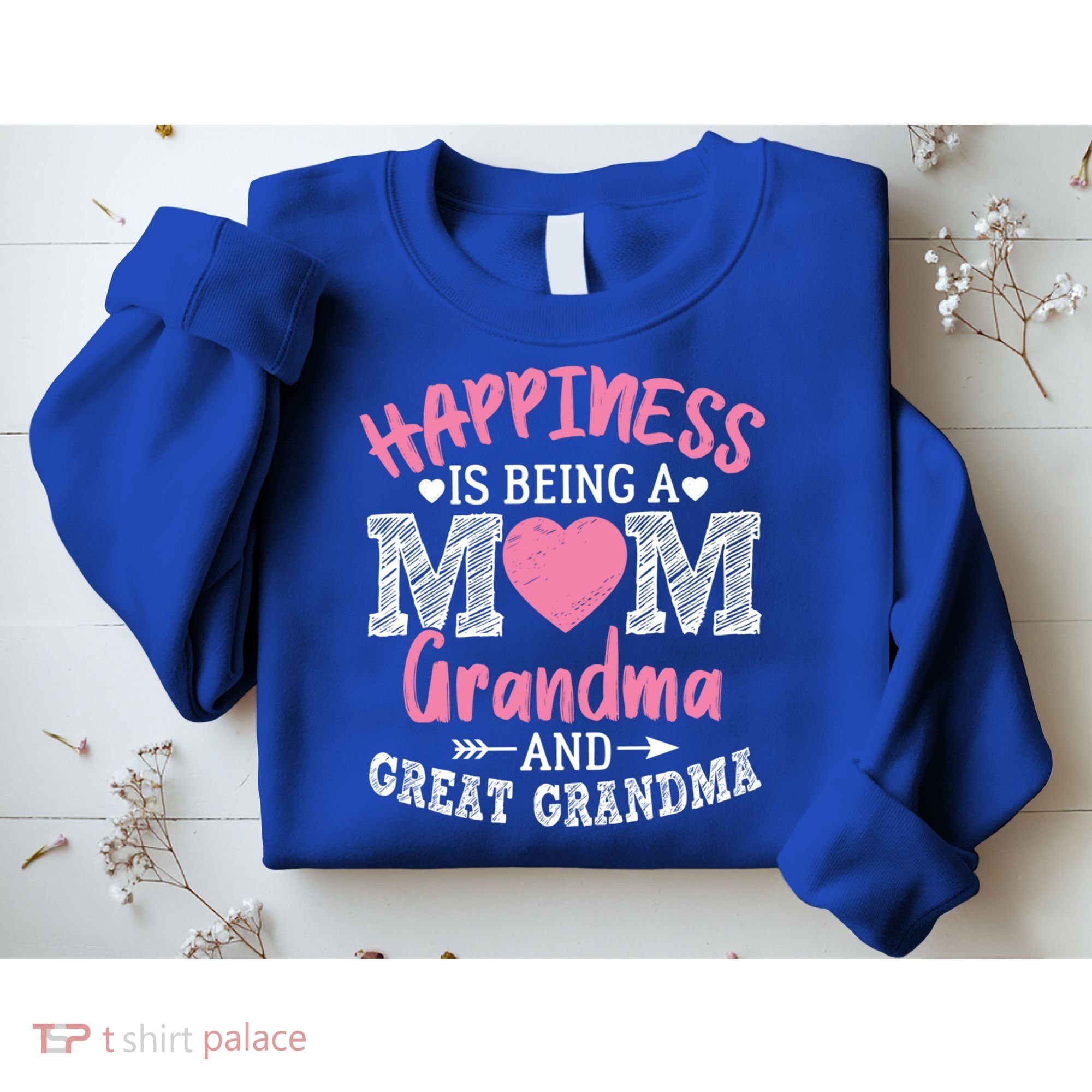 Happiness Is Being A Mom Grandma And Great Grandma Great Gift Sweatshirt