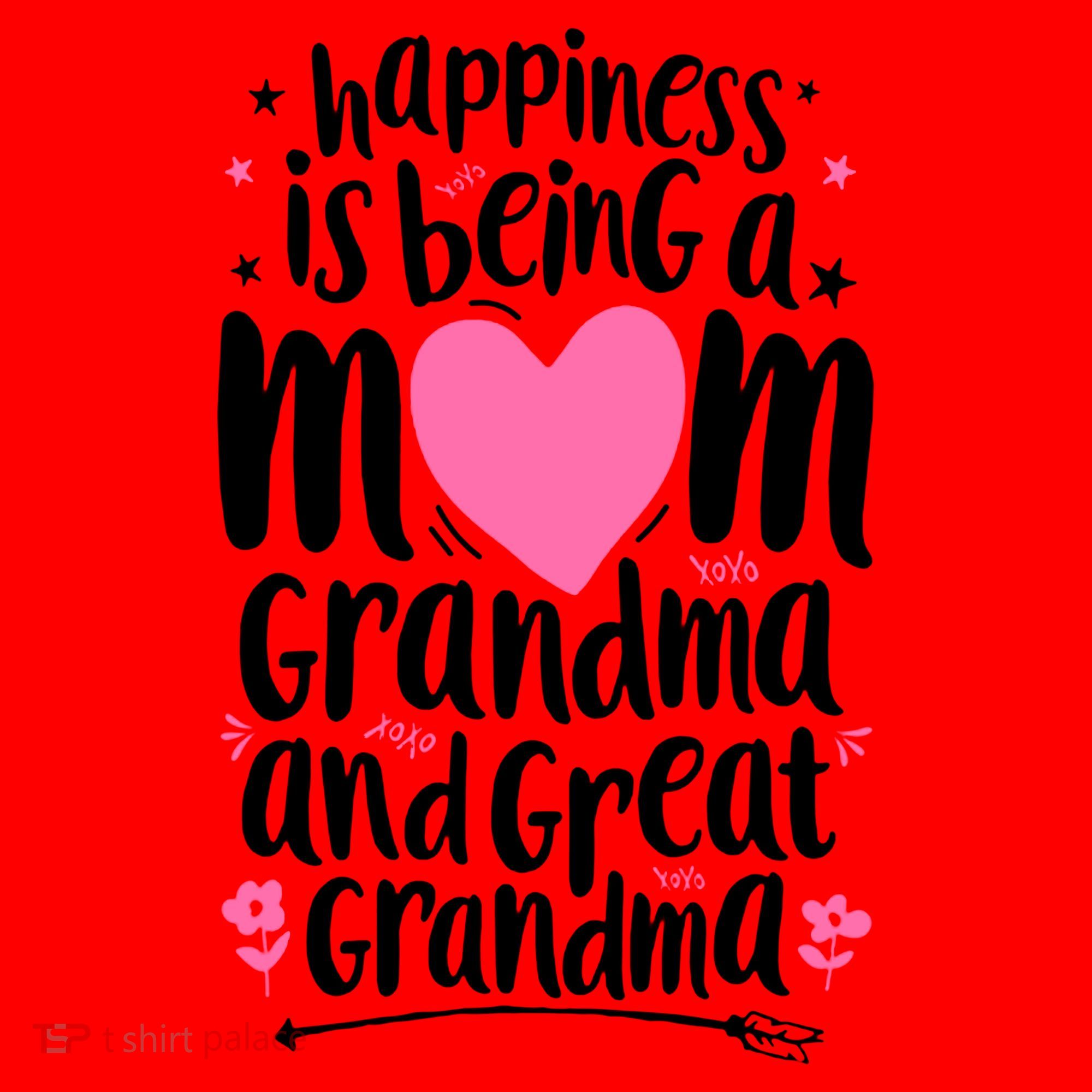 Happiness Is Being A Mom Grandma And Great Grandma Santa Hat