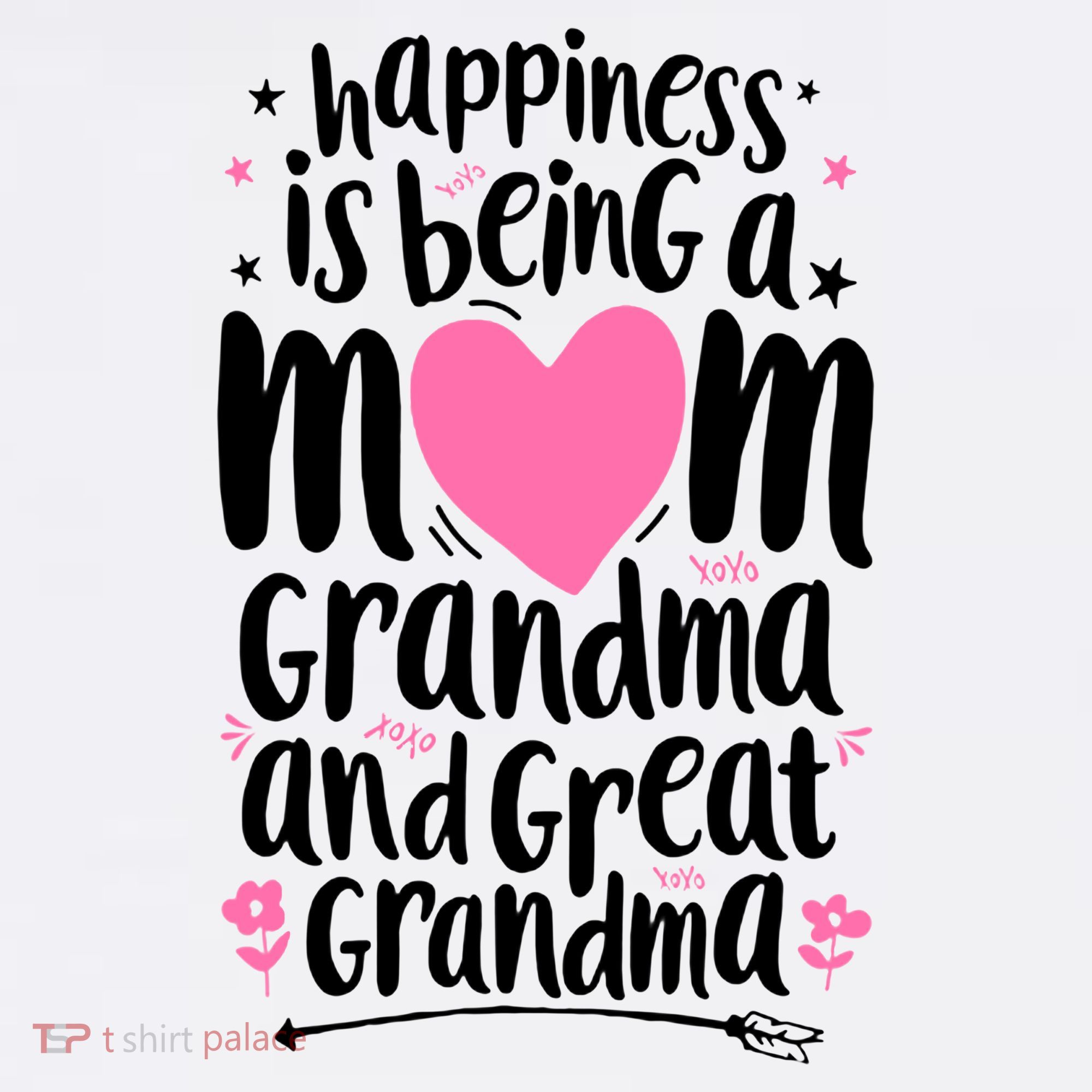 Happiness Is Being A Mom Grandma And Great Grandma Women's Hoodie
