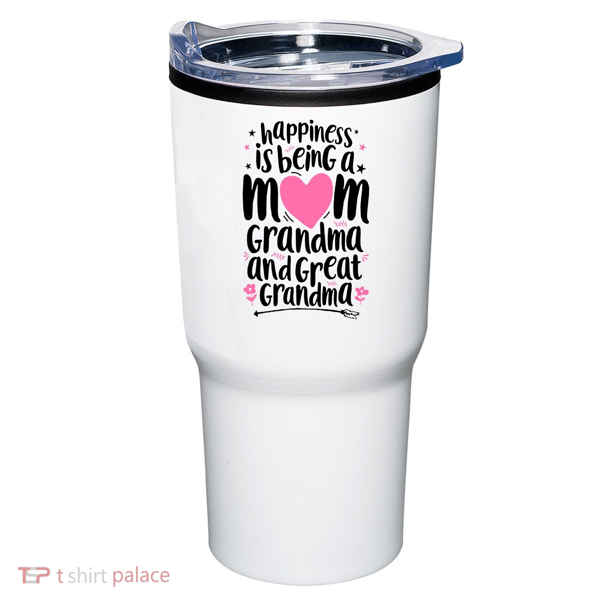 Happiness Is Being A Mom Grandma And Great Grandma Tumbler