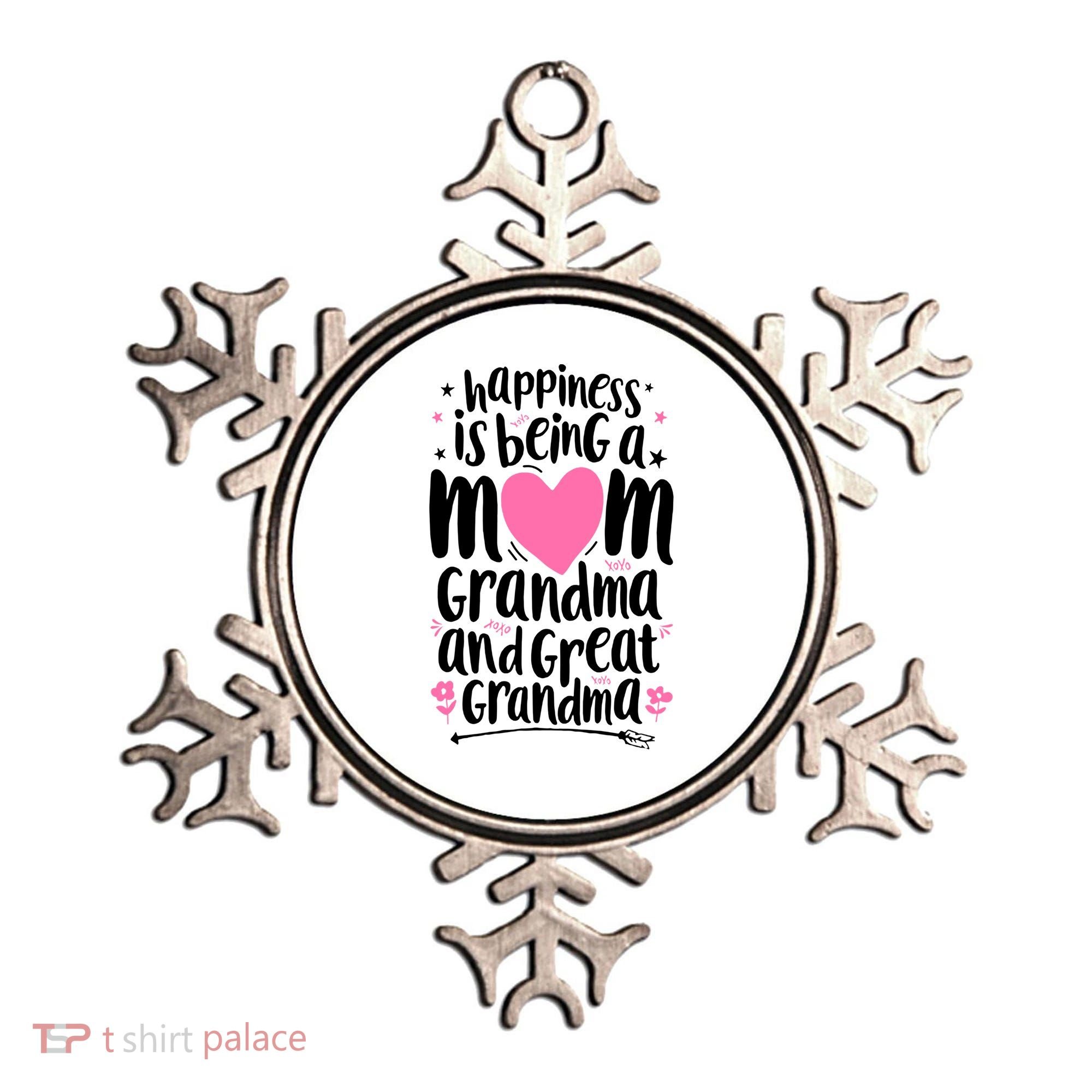 Happiness Is Being A Mom Grandma And Great Grandma Ornament