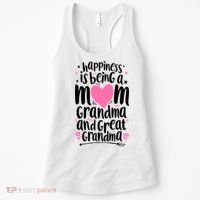 Happiness Is Being A Mom Grandma And Great Grandma Women's Tank Top thumb 0