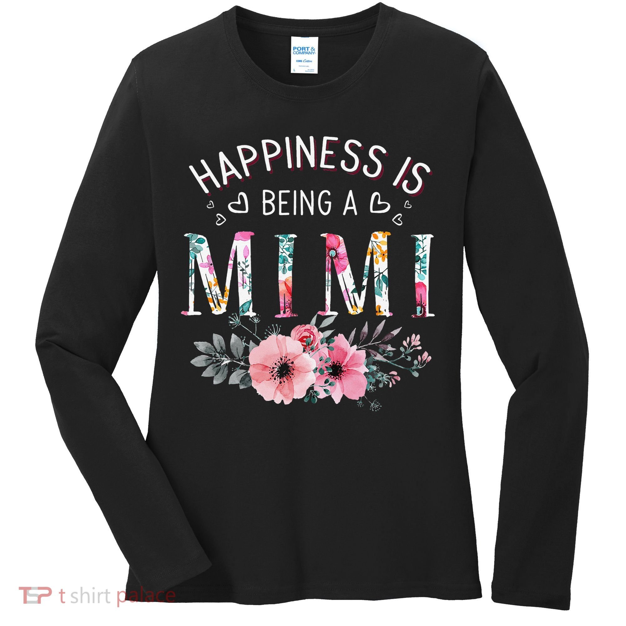 Happiness is being a Mimi Funny Mimi Mother's Day Women's Long Sleeve Shirt