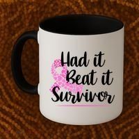 Had It Beat It Survivor Breast Cancer Coffee Mug thumb 2