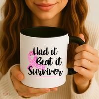 Had It Beat It Survivor Breast Cancer Coffee Mug thumb 3