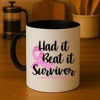 Had It Beat It Survivor Breast Cancer Coffee Mug thumb 4