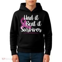 Had It Beat It Survivor Breast Cancer Kids Hoodie thumb 4