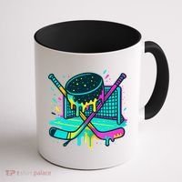 Hockey Ice Cream Drip Coffee Mug thumb 1