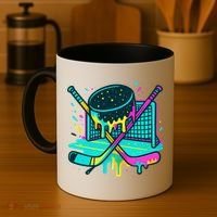 Hockey Ice Cream Drip Coffee Mug thumb 4