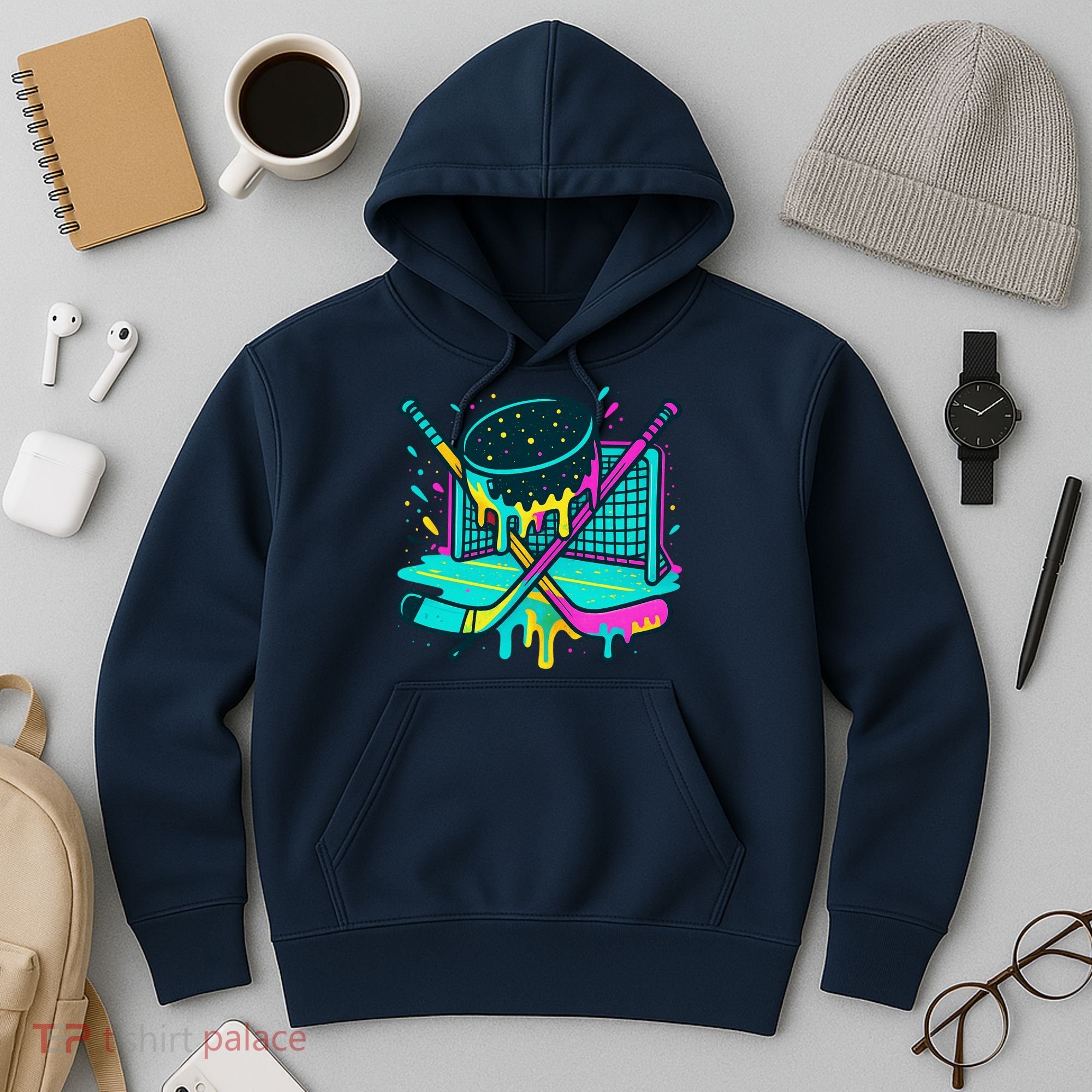 Hockey Ice Cream Drip Hoodie