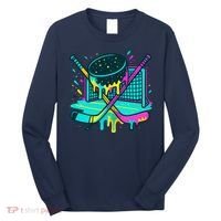 Hockey Ice Cream Drip Long Sleeve Shirt thumb 0