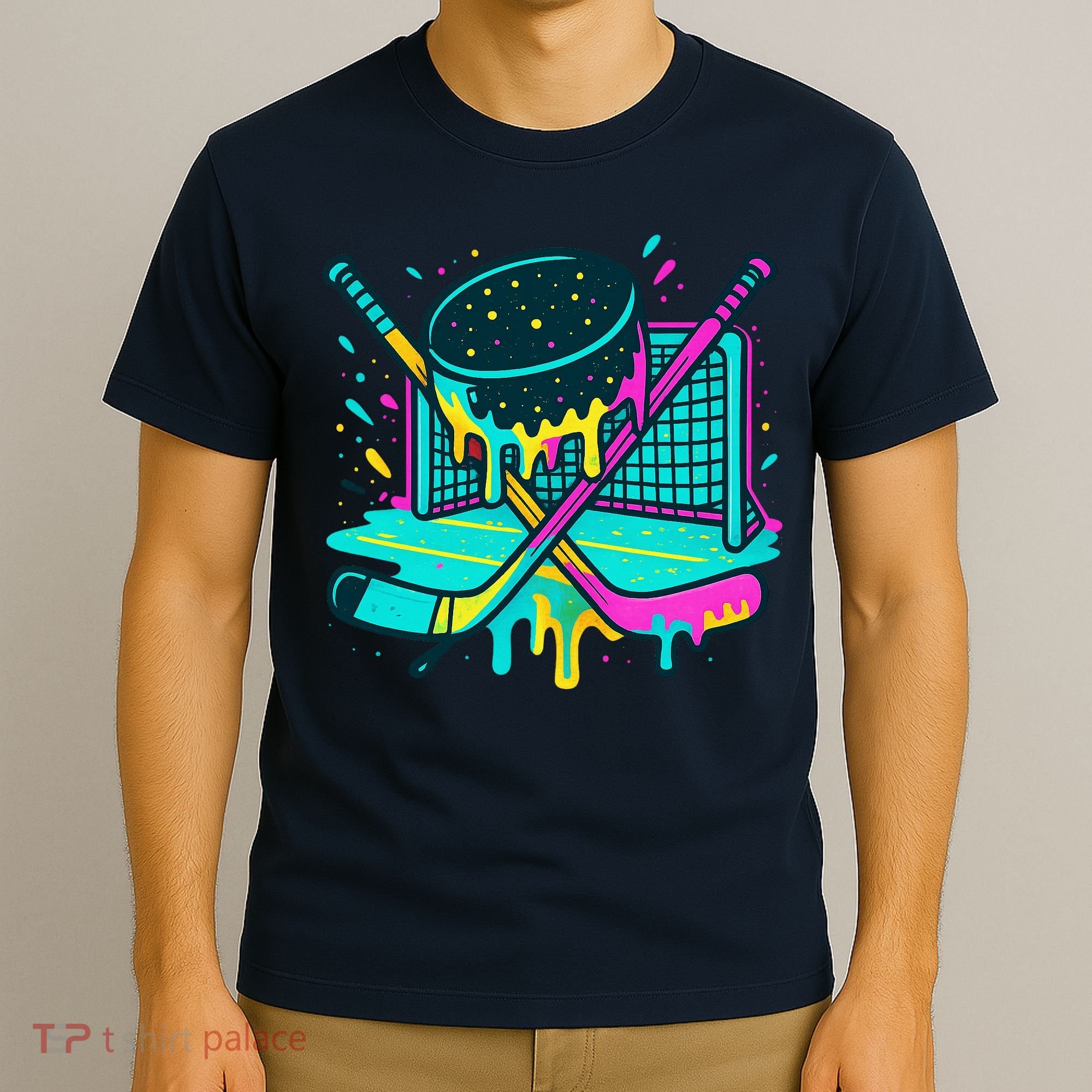 Hockey Ice Cream Drip T-Shirt