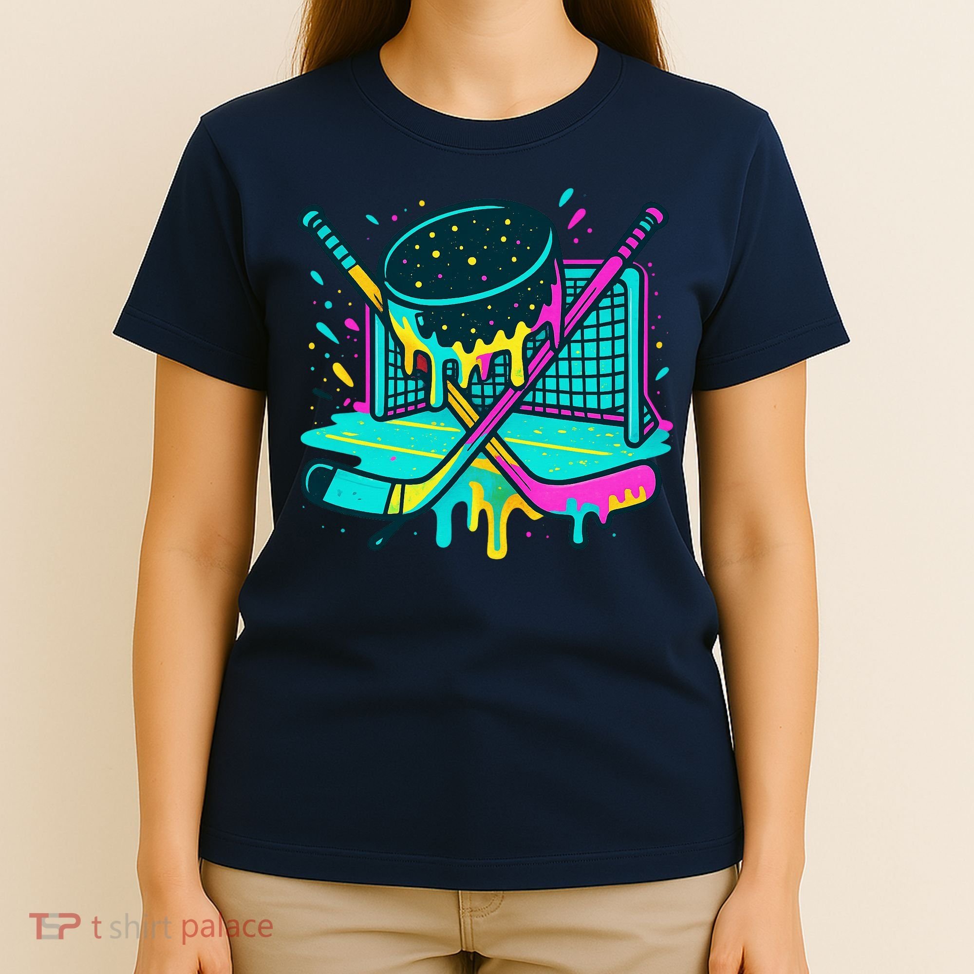 Hockey Ice Cream Drip T-Shirt