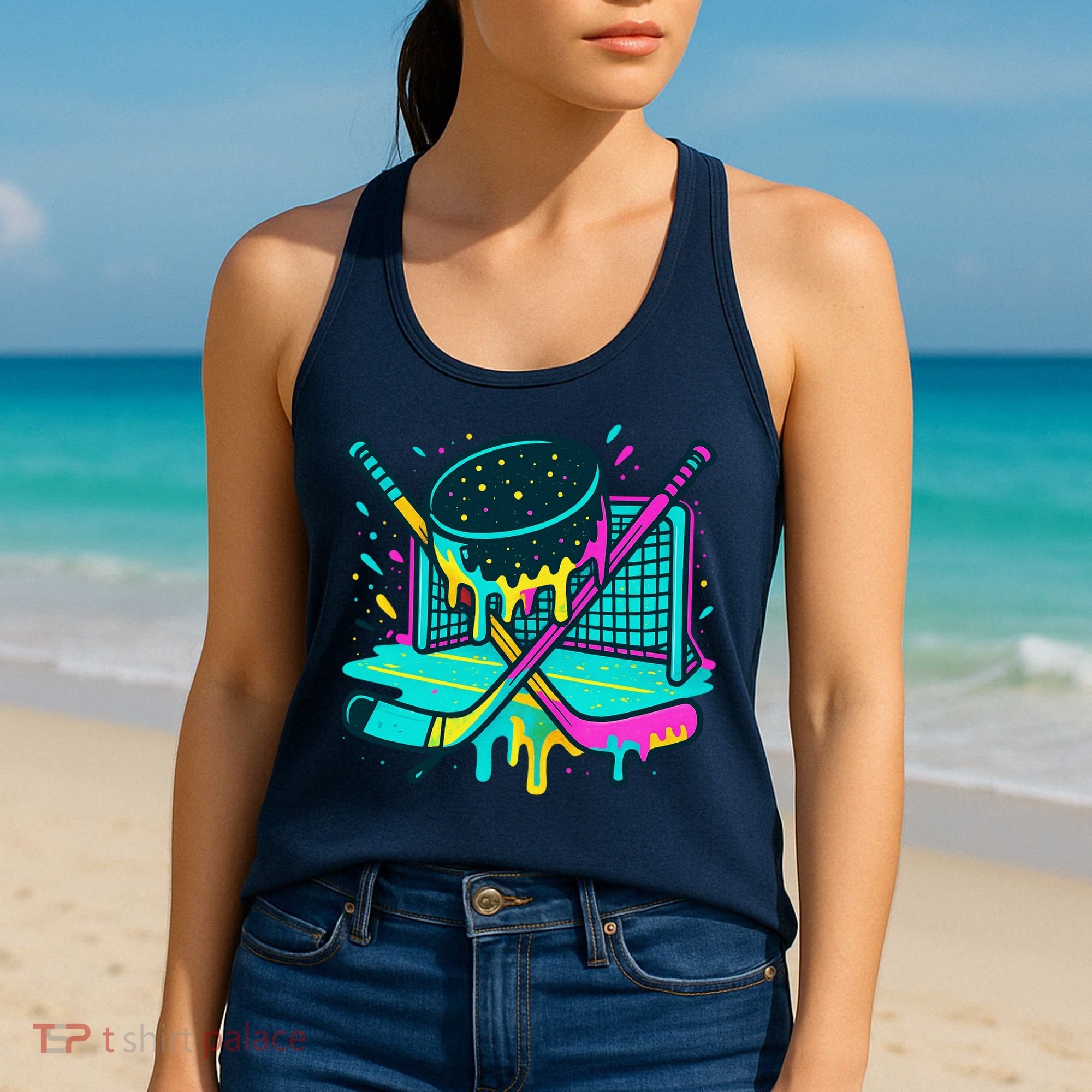 Hockey Ice Cream Drip Women's Tank Top