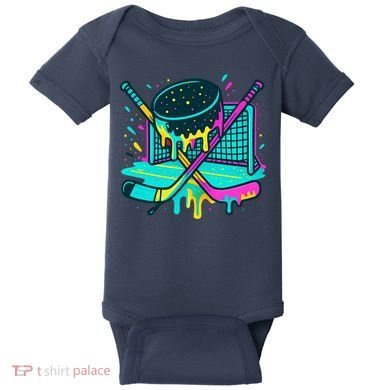 Hockey Ice Cream Drip Baby Bodysuit