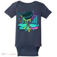 Hockey Ice Cream Drip Baby Bodysuit thumb 0