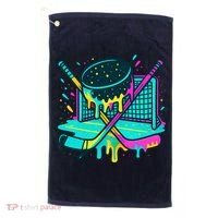 Hockey Ice Cream Drip Golf Towel thumb 0