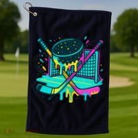 Hockey Ice Cream Drip Golf Towel thumb 1