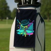 Hockey Ice Cream Drip Golf Towel thumb 2
