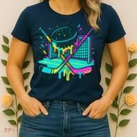 Hockey Ice Cream Drip Women's T-Shirt thumb 2