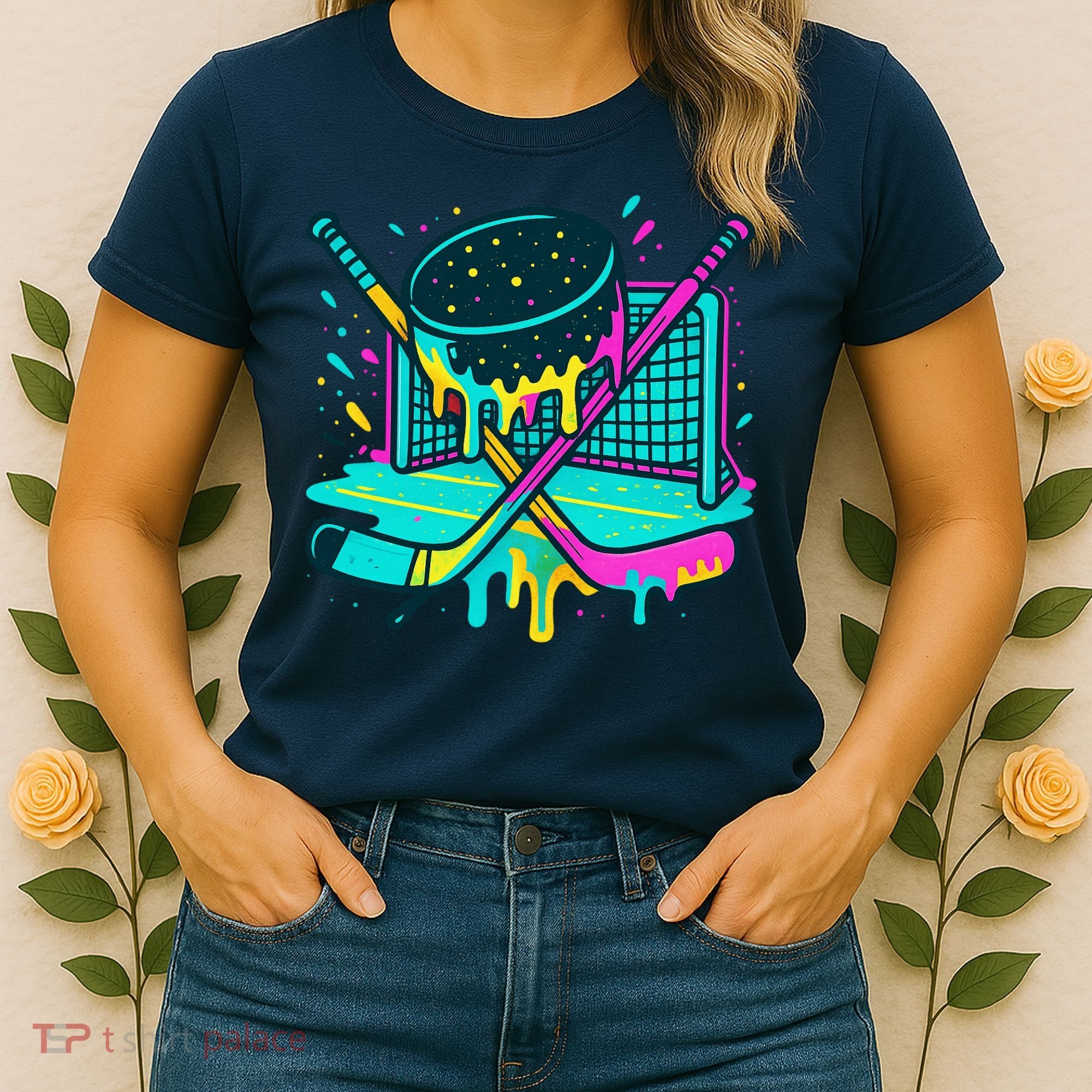 Hockey Ice Cream Drip Women's T-Shirt