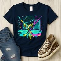 Hockey Ice Cream Drip Women's T-Shirt thumb 3
