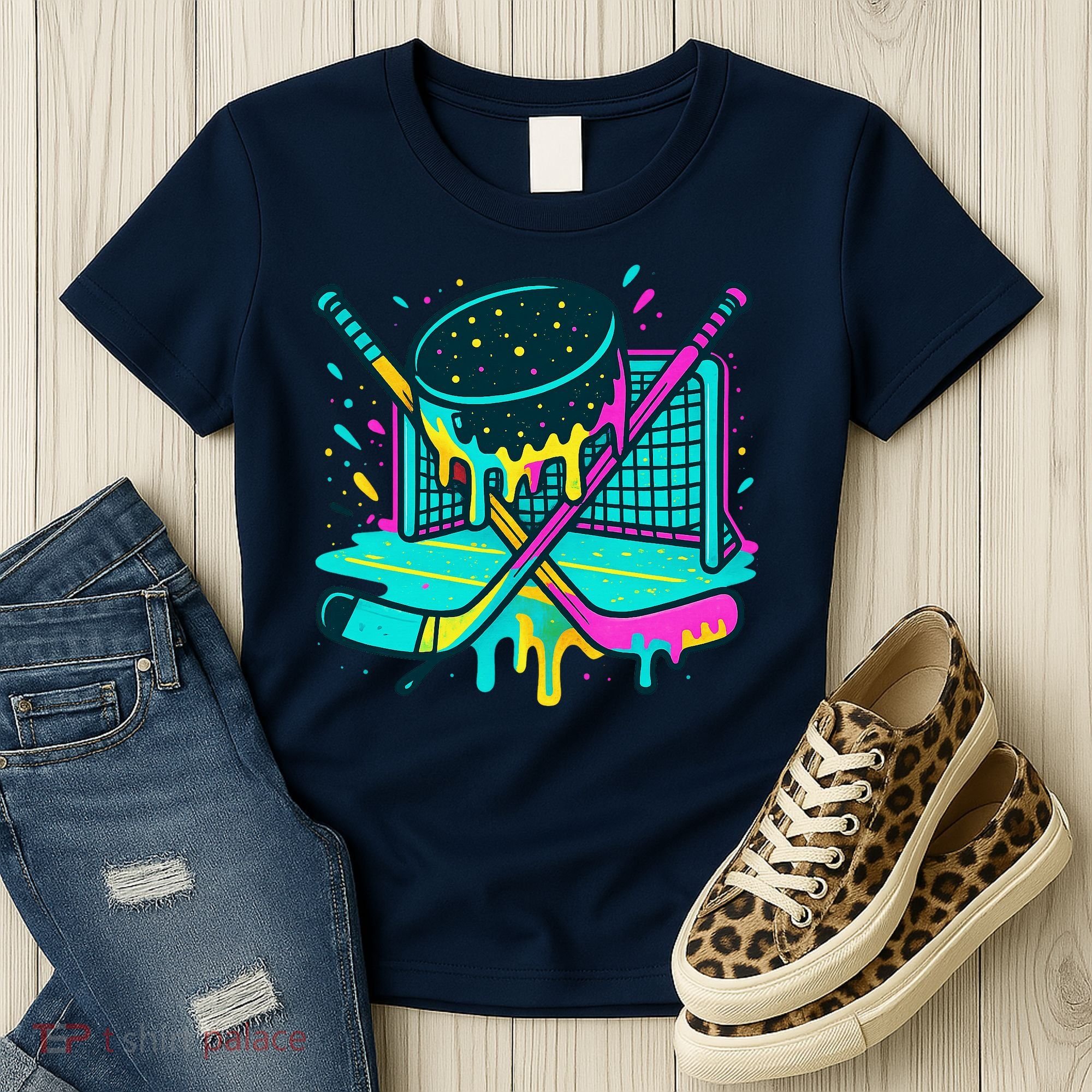 Hockey Ice Cream Drip Women's T-Shirt