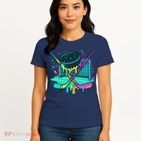 Hockey Ice Cream Drip Women's T-Shirt thumb 4