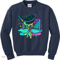 Hockey Ice Cream Drip Kids Sweatshirt thumb 0