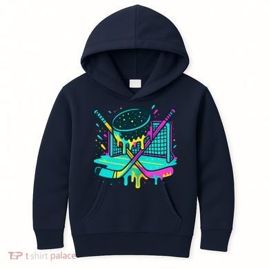 Hockey Ice Cream Drip Kids Hoodie