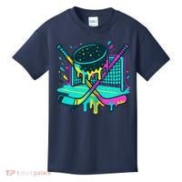 Hockey Ice Cream Drip Kids T-Shirt thumb 0