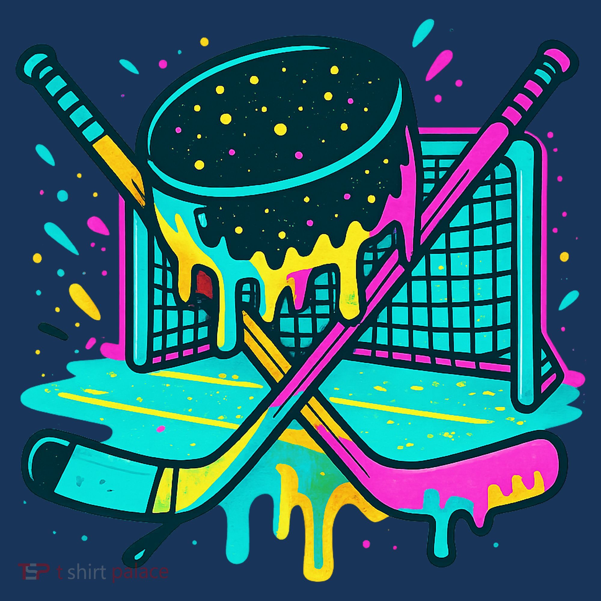Hockey Ice Cream Drip Kids T-Shirt