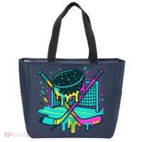 Hockey Ice Cream Drip Tote Bag thumb 0