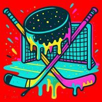 Hockey Ice Cream Drip Santa Hat thumb 1