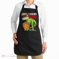 Heart I Chews You T Rex Dinosaur Pizza Valentine's Day Apron thumb 2