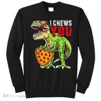 Heart I Chews You T Rex Dinosaur Pizza Valentine's Day Sweatshirt thumb 0