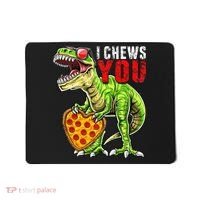 Heart I Chews You T Rex Dinosaur Pizza Valentine's Day Mousepad thumb 0