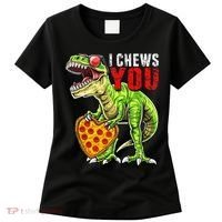 Heart I Chews You T Rex Dinosaur Pizza Valentine's Day Women's T-Shirt thumb 0