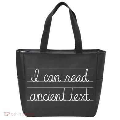 Handwriting I Can Read Ancient Text Funny Cursive Writing Tote Bag