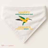 Happy Independence Day Jamaica Freedom Since 1962 USA-Made Doggie Bandana thumb 0