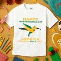 Happy Independence Day Jamaica Freedom Since 1962 Kids T-Shirt thumb 3