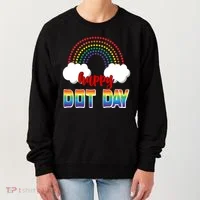 Happy International Dot Day Rainbow Clouds Women's Sweatshirt thumb 0