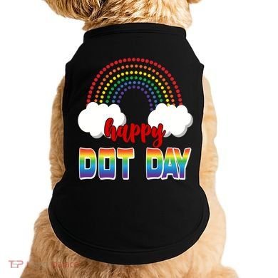Happy International Dot Day Rainbow Clouds Doggie Tank