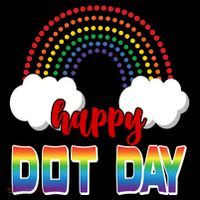 Happy International Dot Day Rainbow Clouds USA-Made Doggie Bandana thumb 2